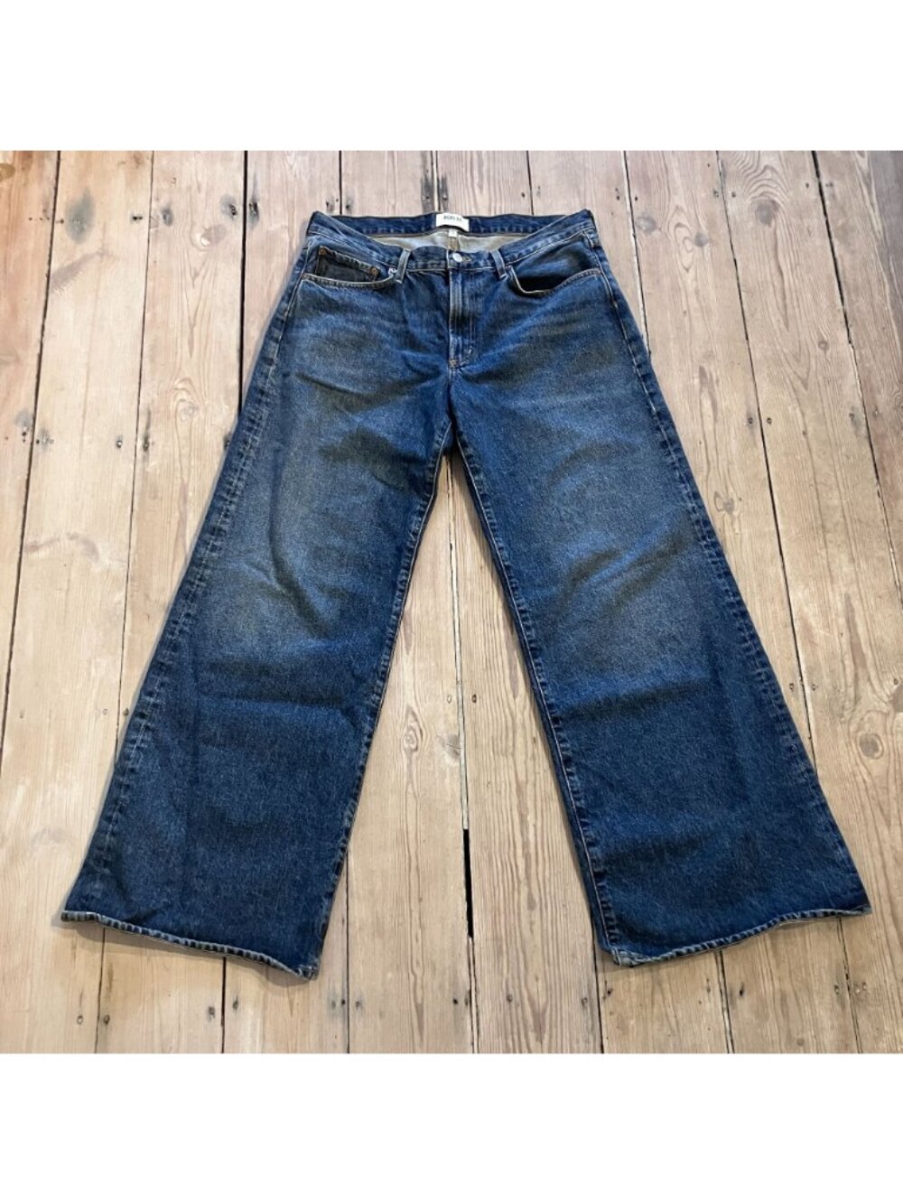 AGOLDE Womens Clara Wide Leg Dark Wash Designer Denim Jeans Size 30 Blue AN EXC - Picture 3 of 12